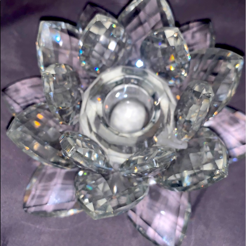 Flower glass candle holder